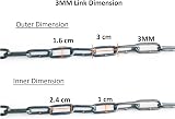 RSE Heavy Duty Galvanised Steel Chain 3mm 1.5m for Gate Bike Lock Fence view 6