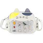 XINMAN Cute Cat Ita Bag Backpack – Kawaii Pin Display Crossbody Bag for School & Cosplay, Tricolor
