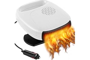 FILBA Car Heater, 2 in 1 Automobile Windshield Portable Defogging Defroster That Plugs Into Cigarette Lighter 12V Adjustable Heating Fan/Cooling Fan for Car SUV and Truck