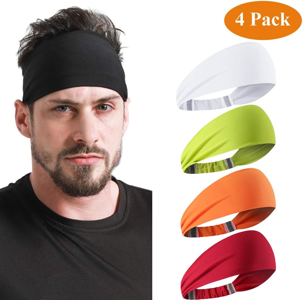 DEMIL Sweat Bands Headbands for Men Athletic Women's Sports Headwear for Running, Cycling, Yoga,Stretchy Moisture Wicking Unisex Hairband