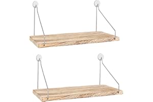 ONSOGI 2 Pack Fabric Wall Cubicle Shelf with Hooks for Work Decor, 11.8' Wooden Cubicle Organizer Storage Shelf with Hangers Cubicle Accessories for Women Men Desk