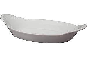HIC KITCHEN HIC Harold Import Co. HIC Porcelain Oval Au Gratin (Set of 3), 1 EA, White