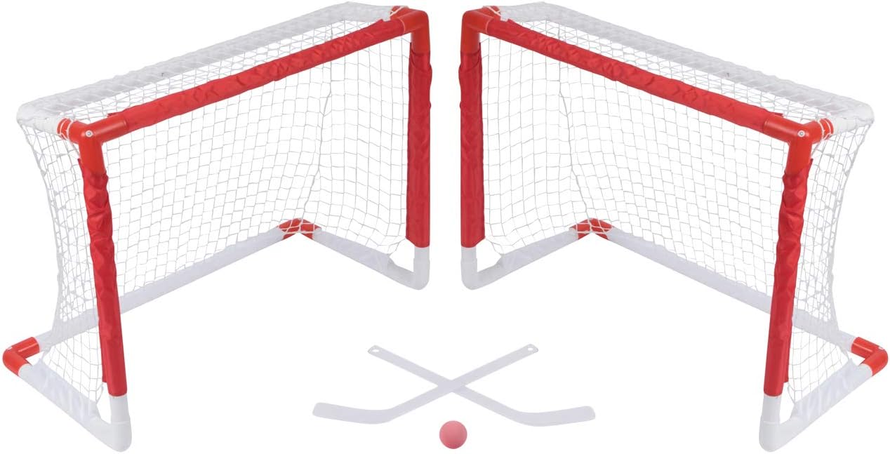 Trademark Innovations Mini Knee Hockey Goal Set with 2 Goals, 2 Sticks and Foam Ball : Sports & Outdoors