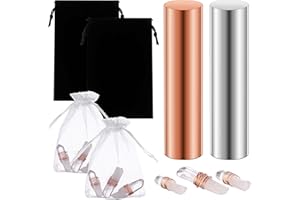 Youdaju 2 Pack Pure Copper Zinc Rods Set Rods of Maat Copper Zinc Pharaoh Rod Egyptian Tuning Calibration Healing Rod Zinc Bar Copper Round Rod for Scientific Experiment Research Metal DIY Craft