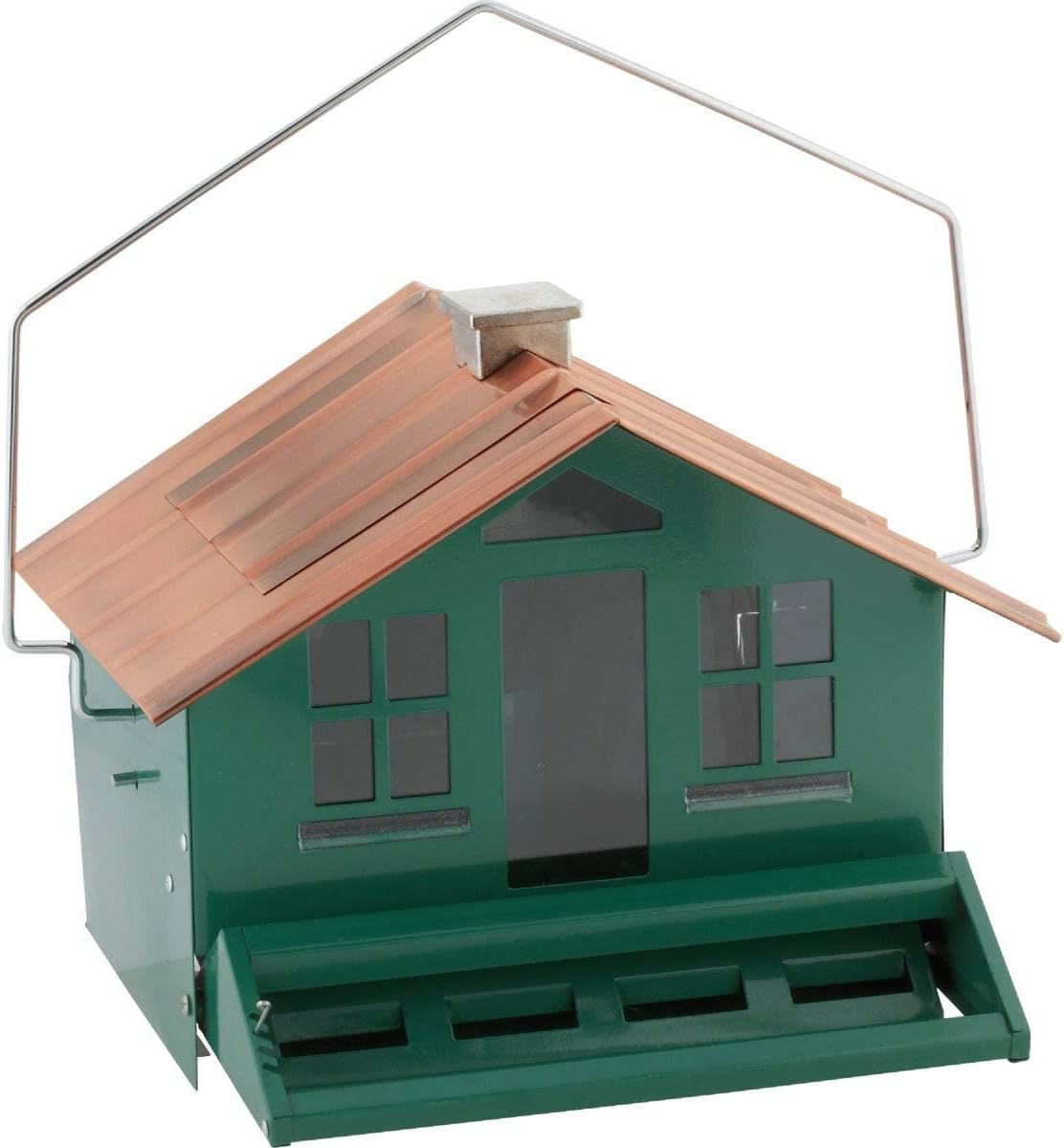 Backyard Birding & Wildlife - Perky-Pet 339-1SR Squirrel-Be-Gone II Home Style Bird Feeder with Chimney, Squirrel Proof Bird Feeder with Weight-Activated Perches, Large 8lb Capacity Outdoor Wild Bird Feeder