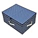 iwill CREATE PRO 60L Garment Storage Box with Lid & Removable divider Board, Seasonal Clothes Storage Basket for Closet, Blue