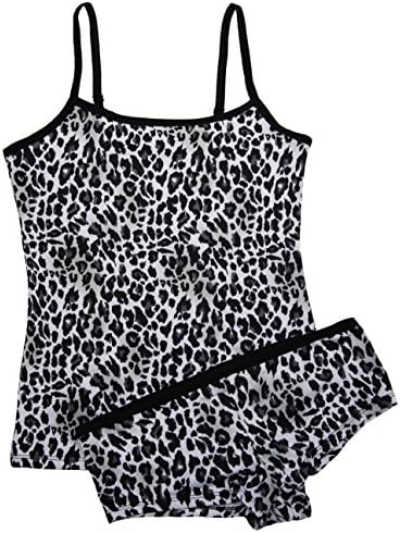 PN Juniors Sized Cami and Boyshort Set Many Prints Available (Large, White Leopard)