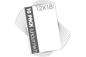 MBC MAT BOARD CENTER Mat Board Center, Pack of 10, 12x18 Uncut White Color Mats Mat Boards - Acid Free, 4-Ply Thickness, White Core - Great for Pictures, Photos, Framing Backing