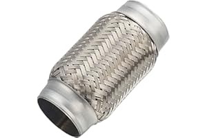 Autarboor Exhaust Flex Pipe, 2.25''x 6''Stainless Steel Heavy Duty Exhaust Flex Pipe, Double Braid Exhaust Flex Tube
