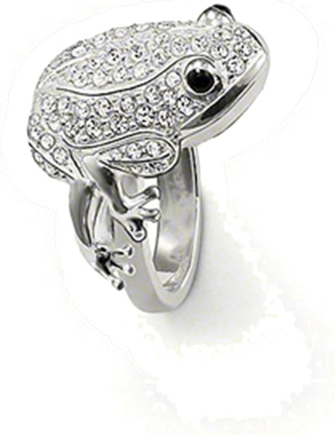 Gemmart Full White Crystal Ring Frog Shape rose gold engagement Ring