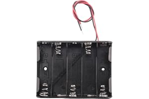 ciyeu 5 x 1.5V AA Battery Slot Holder Case Box Wire Black