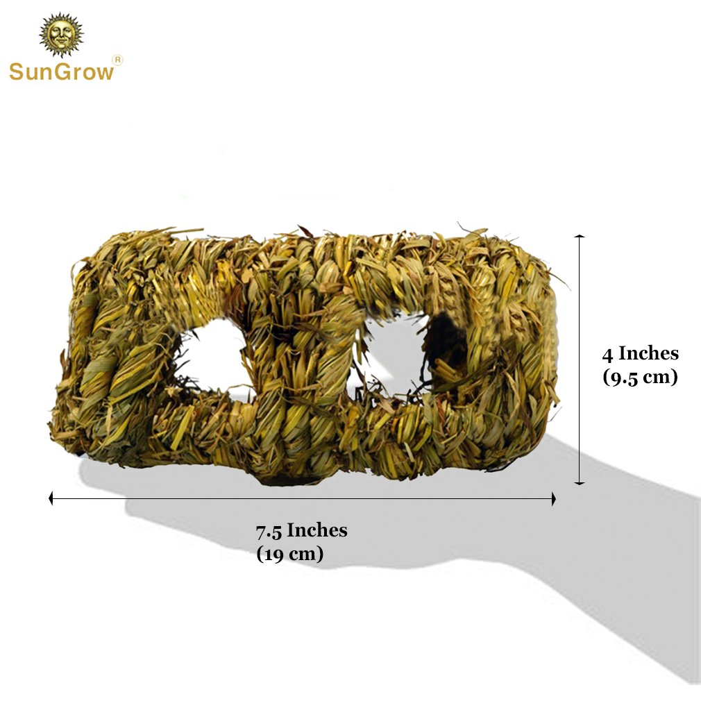 Hand-woven Seagrass Tunnel Toy --- Small Animal Activity Center from SunGrow - Pet-safe, all natural grass tunnel house - Perfect for Rabbits, Gerbils, Hamsters and Chinchillas