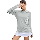 LUYAA Women's UPF 50+ Sun Protection Hoodie Breathable Stretch Hiking Shirts Long Sleeve for Running Outdoor Workout