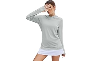 LUYAA Women's UPF 50+ Sun Protection Hoodie Breathable Stretch Hiking Shirts Long Sleeve for Running Outdoor Workout
