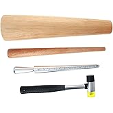 Utoolmart Metal Ring Sizer Mandrel Bracelet Stick Gauge Measuring Jewelry Tool Hammer Set Jewelry Tool