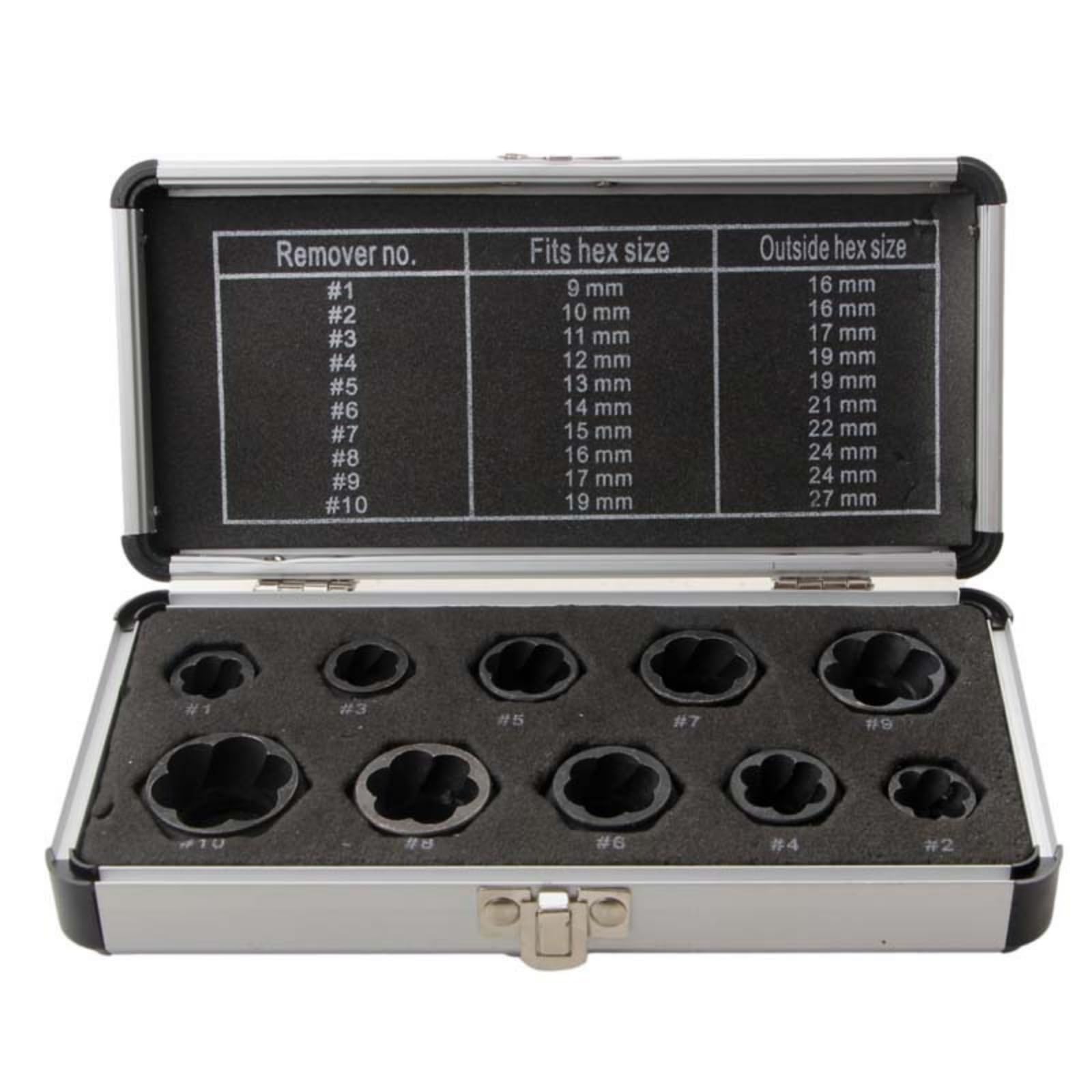 YWHWLX ナットツイスター 10個セット ナット抽出器 DIY ナット抽出ソケット ツイストソケット ツイスターソケット エキストラクターセット9-19mm ボルトナット取り外し ボルト＆ナットリムーバーセット 車修理簡単家具組み立て (ハイ)