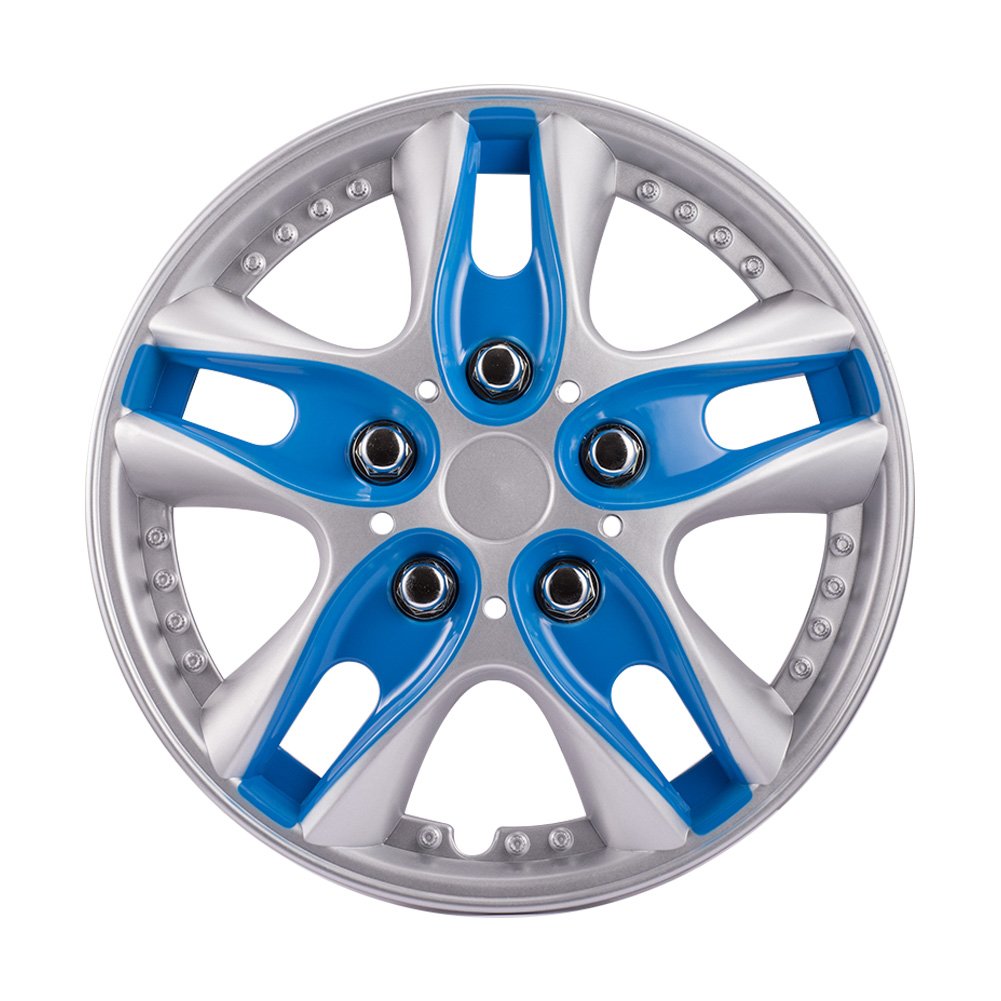 14 Inch BLUE ABS Plastic Hubcaps Premium Double Coated Car Vehicle