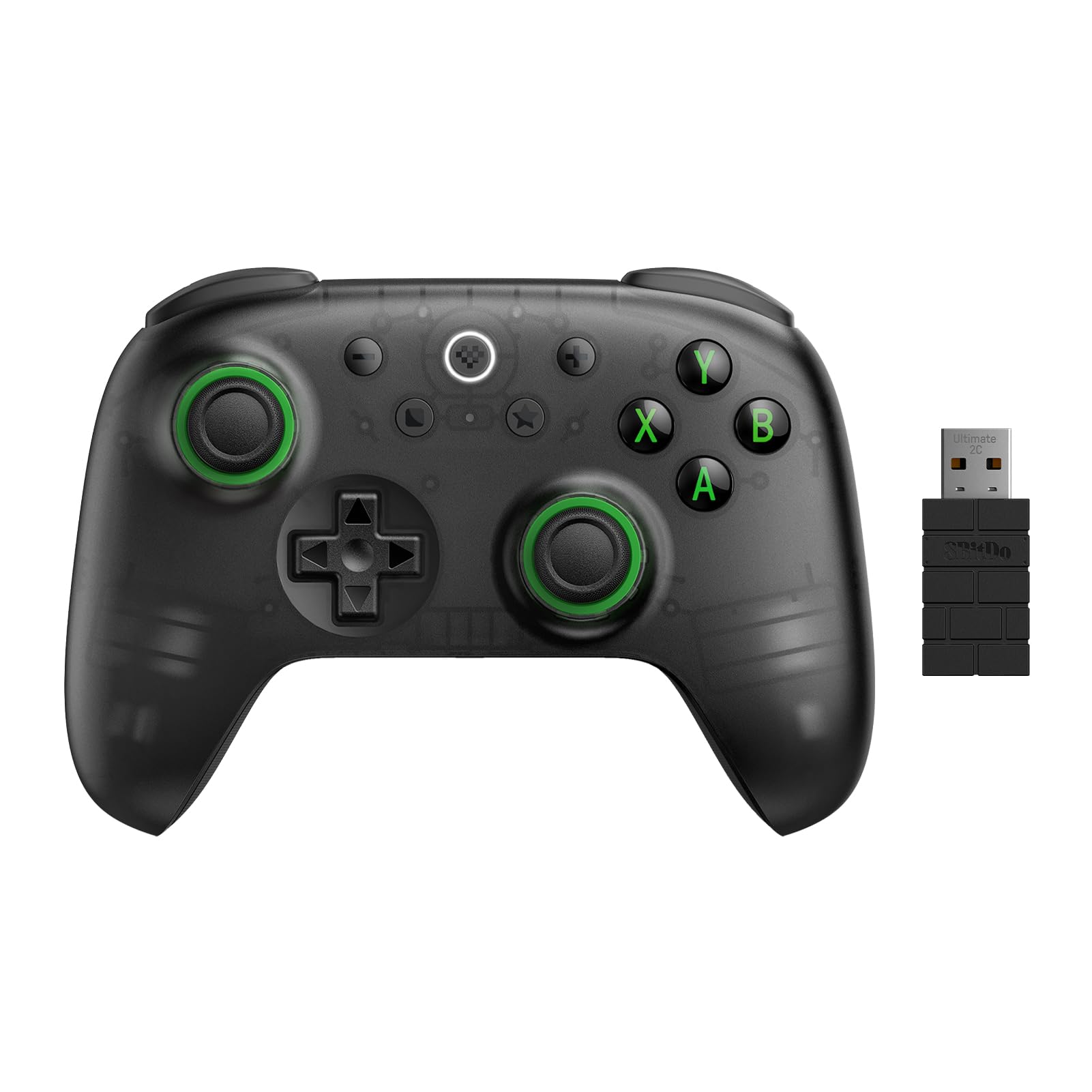 Photo 1 of 8BitDo Ultimate 2C Wireless Controller for Windows PC and Android, with 1000 Hz Polling Rate, Hall Effect Joysticks and Triggers, and Remappable L4/R4 Bumpers (Transparent Black)