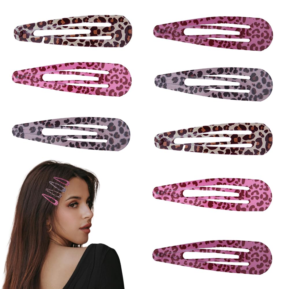 Animal Hair Clips Y2k Leopard Print Hair Accessories for Women Girls Y2k Hair Clips for Thick Fine Hair Y2k Accessories Halloween Hair Clip for Women Leopard Hair Clip for Girls Anime Hair Clips 8Pcs