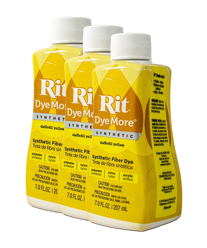 Rit Dye Liquid Synthetic 236ml Daffodil Yellow Pack of Three