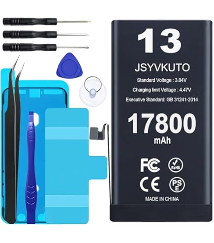 Amazon.com: JSYVKUTO 17800mAh Battery for iPhone 13, New 0 Cycle