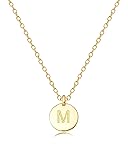 MIDDLUX M Necklace, Initial Necklace, Gold Jewelry