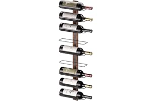 B4Life Wine Rack Wall Mounted for 9 Wine Bottles, Wood Wine Racks for Wall, Wine Holder Wine Bottle Racks for Kitchen, Dining