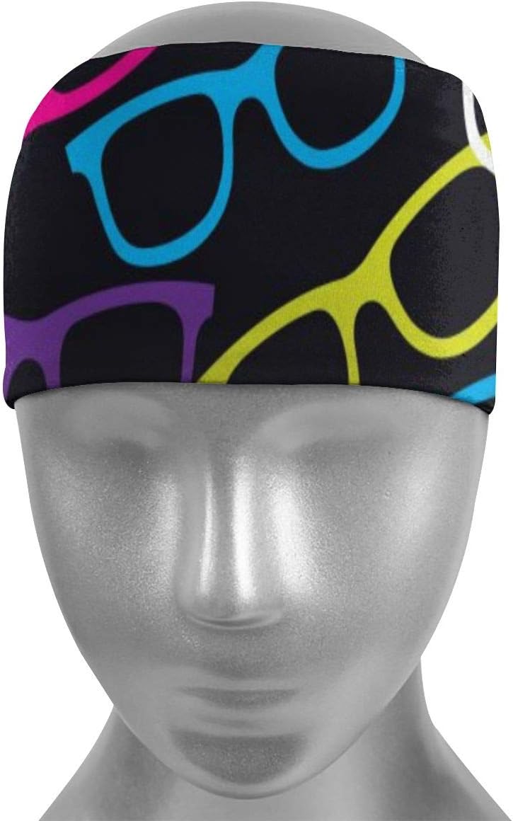 Eu Sports Headband Sunglasses Color Pattern Sweatband Band for Workout Basketball