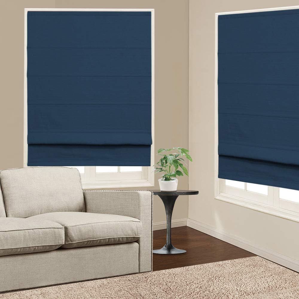Roman Shades Window Blinds, Navy Blue 