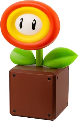 Nintendo Super Mario Fire Flower Licenciado Oficialmente Lâmpada de Secretária LED da Nintendo, Luz de Gamer Alimentada por USB, Presente de Decoração de Casa
