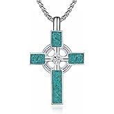 Taioiat Cross Necklace 925 Sterling Silver Cross Religious Pendant Jewelry Gifts for Women Men