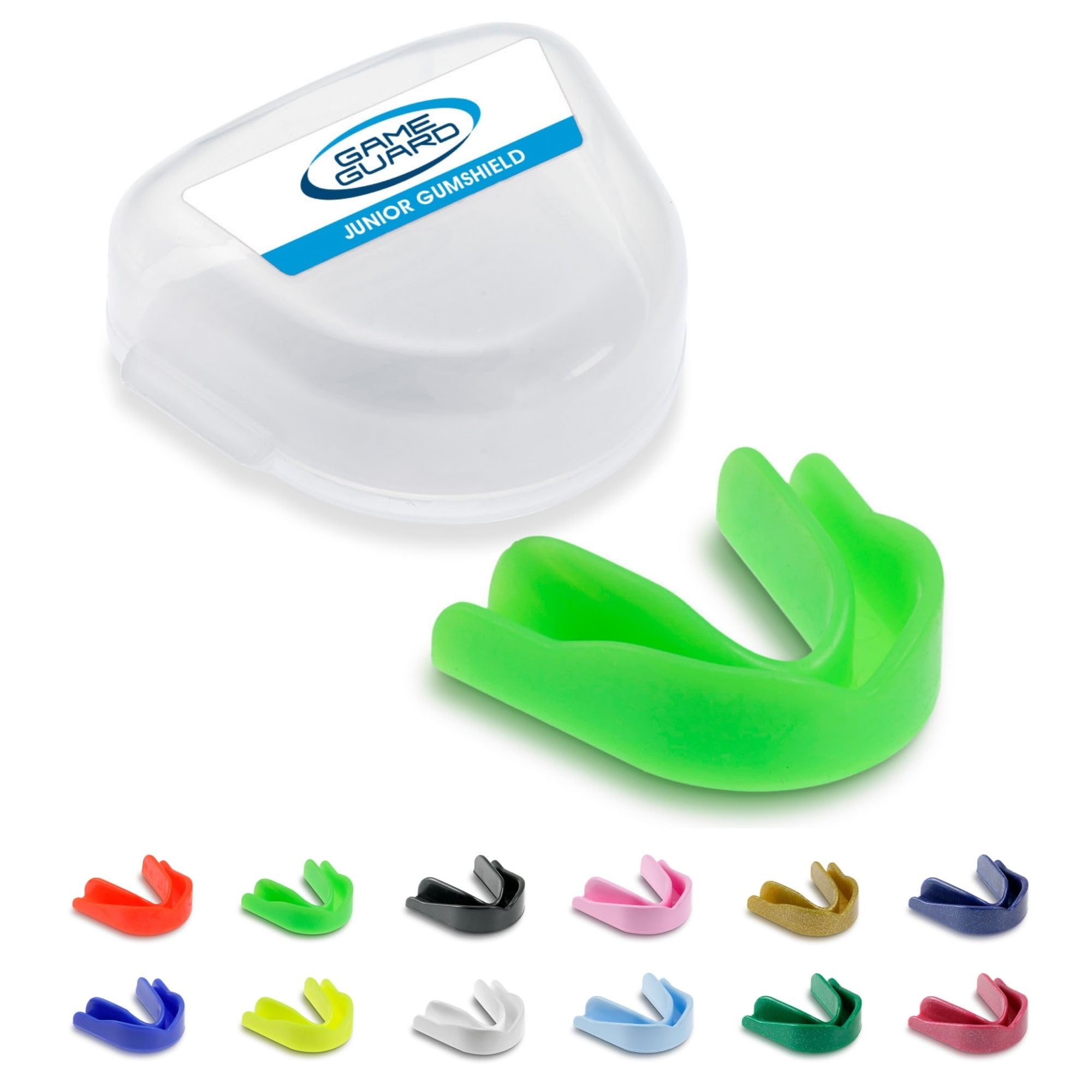 GAME GUARD 10-Pack Sports Mouthguards – Easy Fit Boil & Bite Gum Shields for Kids/Junior (Age 8+) – Mouth Guards for Rugby, Hockey, GAA – Ideal for Schools and Clubs (Green) — image 1