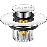 LEKEYE Tub Stopper | Shower Drain Hair Catcher | Pop-up Drain Stopper with Strainer | Bathroom Bathtub Plug | Drain Protector