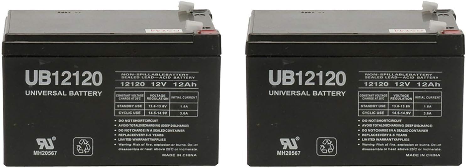 UPG12V 12AH Replacement Battery for Peg Perego IAKB0501 Ride-On Toy - 2 Pack