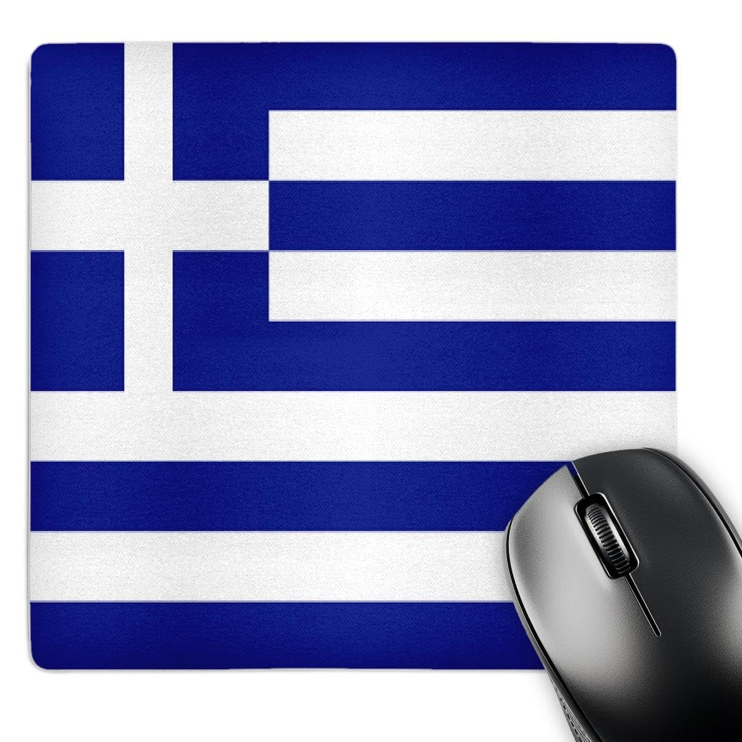 3dRose mp_4562_1 8 x 8-Inch Greek Flag Mouse Pad