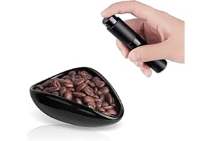 FEUNLEM Coffee Bean Dosing Cup and Spray Bottle Set - Ceramic Espresso Accessories Kit, 8ml Static Reducing Sprayer for Cafe, Home Use | Barista-Approved Dosing Tools (Black)