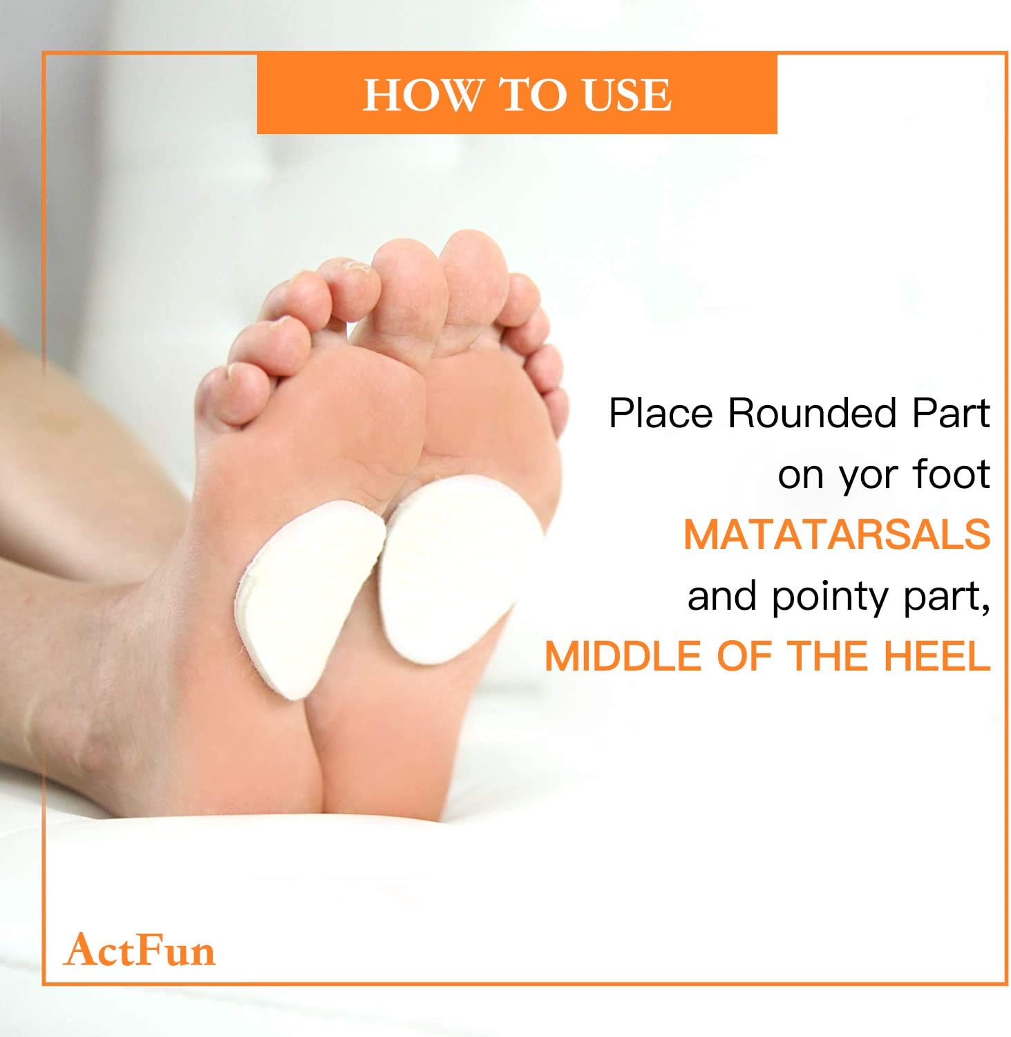 ActFun 12 Pairs (24 Pieces) Felt Metatarsal Pads, 1/5" Thick Reusable Breathable Ball of Foot Cushions, All Day Pain Relief Prevent Calluses Blisters, Foot Arch Support Foot Pads for Women and Men: Health & Personal Care