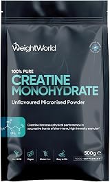 WeightWorld Creatine Monohydrate Powder 500g 165 Servings 200 Mesh