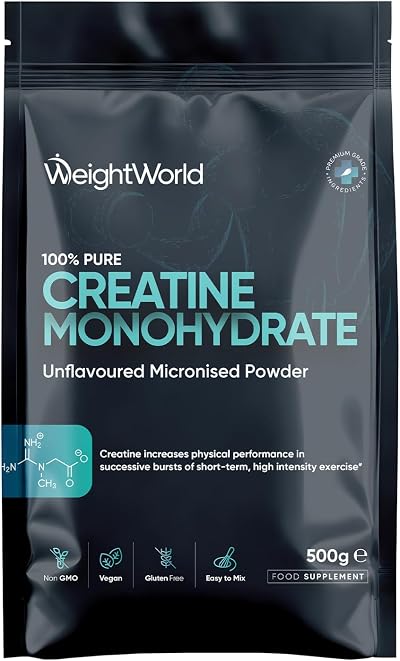 WeightWorld Creatine Monohydrate Powder 500g 165 Servings 200 Mesh