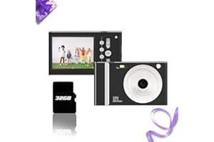 JAZEYEAH Digital Camera, FHD 1080P Kids Camera with 32GB Card, Digital Point and Shoot Cameras with 16X Zoom Anti Shake, 48MP 2.8 Inch LCD Screen, Gift for Teens Boys Girls