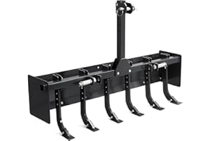 FinerFurnis 55" Heavy Duty Box Blade for Tractor – 3 Point Hitch Attachment – Professional Box Scraper, CAT-0 & CAT-1 Compati
