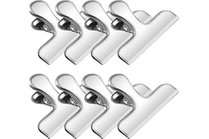 FINDMAG Chip Clip, 8 Pack Stainless Steel Bag Clips, Cute and Heavy Duty Snack Clips for Chip Bags, Food Packages, Fridge, Kitchen Storage and Food Organization