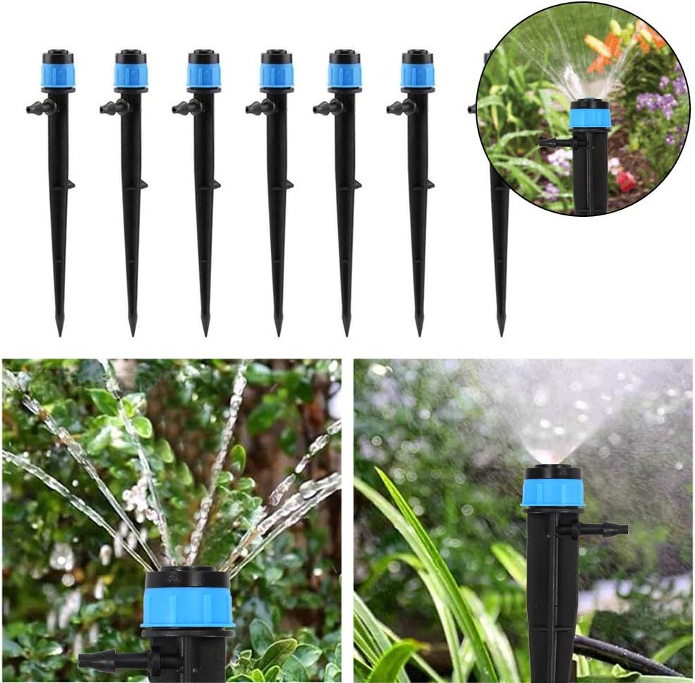 Anpatio 50 Pcs 360 Degree Micro Irrigation Drippers System Garden Adjustable Sprinklers Emitter Watering Equipment Misting Nozzles for Garden Lawn Fruit Tree Flower Vegetables Plants : Garden & Outdoor