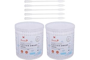 HOMEFOX White Cotton Swabs Spiral Pointed - 400 Count Organic Cotton Buds Double Side Tightly Wrapped Precision Cotton Tips Paper Stick Soft Gentle Lint-Free Cruelty-Free, Spiral & Pointy (White)