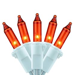 YULETIME 200ct Orange String Lights, 66ft UL