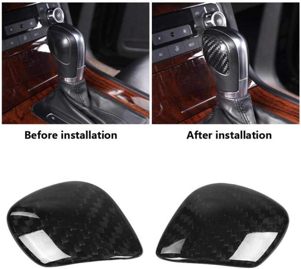 MVMTVT Interior Dash Covers for Volkswagen Golf MK6 MK7/GTI 2009-2018, 2 pcs Carbon Fiber Car Gear Shift Knob Side Garnish Cover Trim Sticker