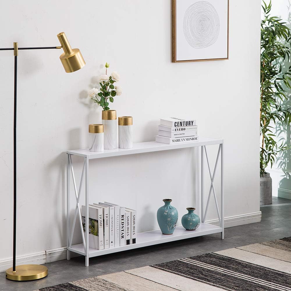 Best White Occasional Console Sofa Side Table Bookshelf Entryway Accent Tables