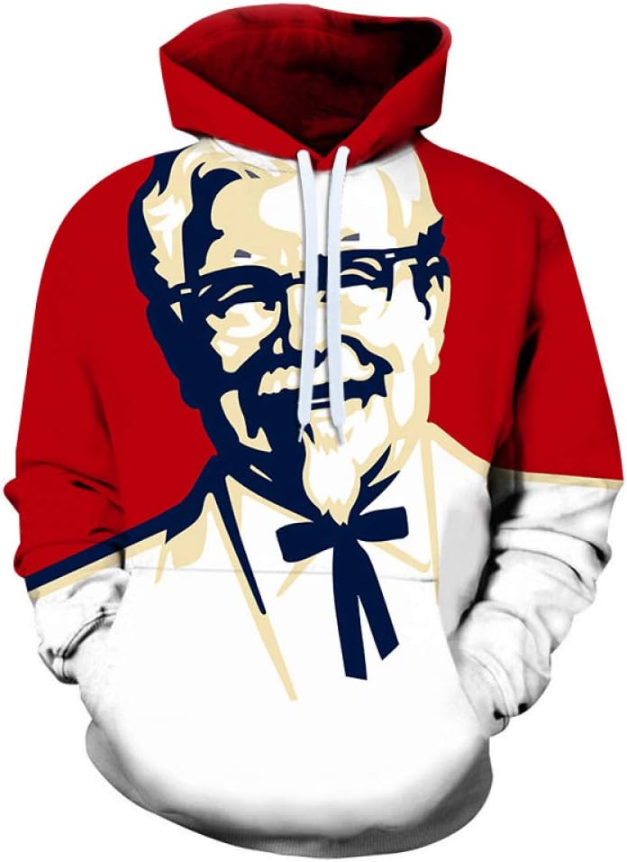 xzjxzj 3D printed sports and leisure long-sleeved sweater hooded pullover top