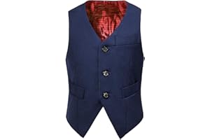 Visaccy 3 Buttons Boys Girls Fully Lined Formal Suit Vest