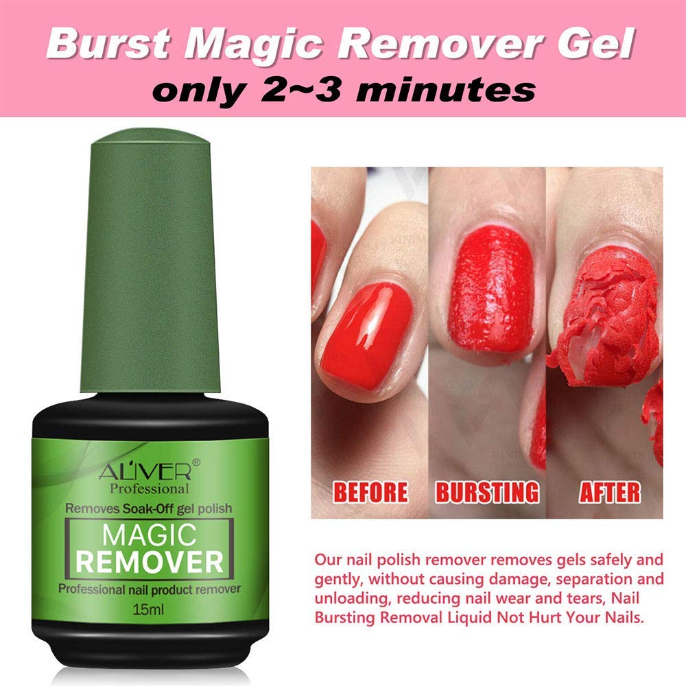 Magic Nail Polish Remover, Professional Removes Soak-Off Gel In 3-5 Minutes Quickly Easily Hurt Your Nails For Natural Gel Sculptured Nails Non-Irritating Nail Polish Remover - 2 Pack : Beauty
